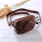Frendorf | Retro-Stil PU-Leder Kamera Tasche mit Gürtel für Sony RX100 M3 / M4 / M5 (Kaffee)