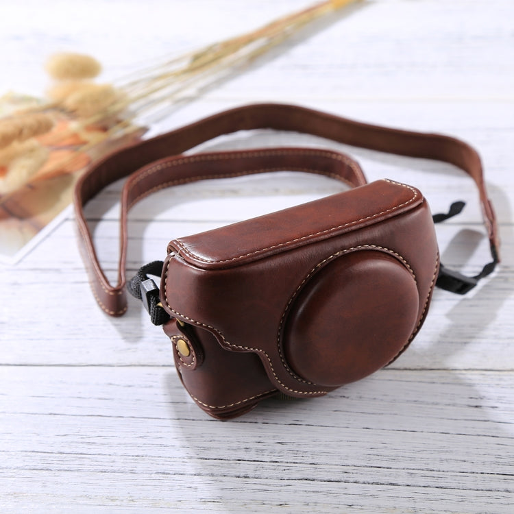 Frendorf | Retro-Stil PU-Leder Kamera Tasche mit Gürtel für Sony RX100 M3 / M4 / M5 (Kaffee)