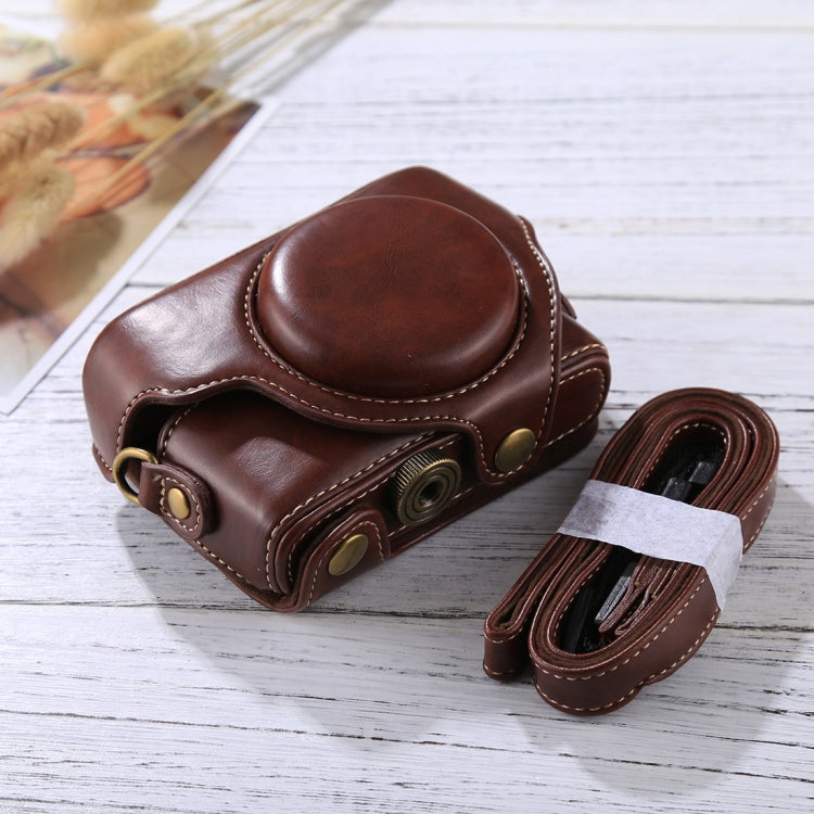 Frendorf | Retro-Stil PU-Leder Kamera Tasche mit Gürtel für Sony RX100 M3 / M4 / M5 (Kaffee)
