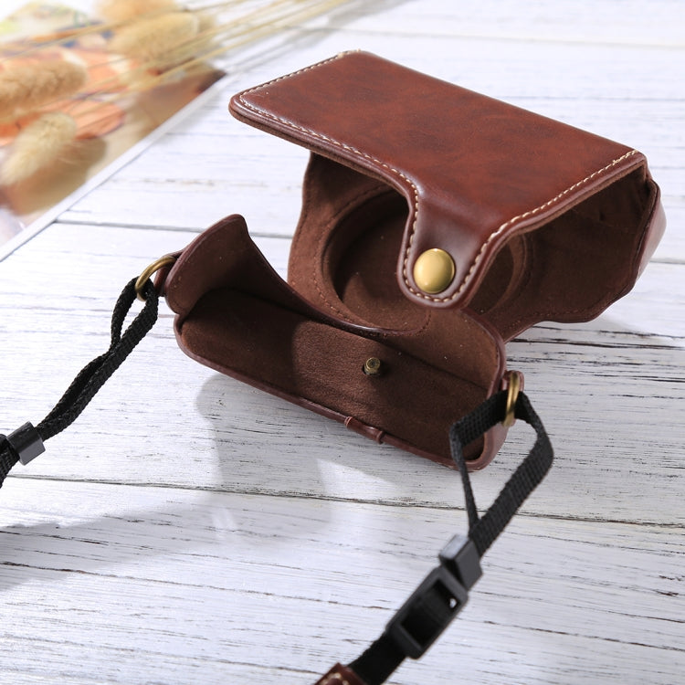 Frendorf | Retro-Stil PU-Leder Kamera Tasche mit Gürtel für Sony RX100 M3 / M4 / M5 (Kaffee)