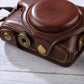 Frendorf | Retro-Stil PU-Leder Kamera Tasche mit Gürtel für Sony RX100 M3 / M4 / M5 (Kaffee)