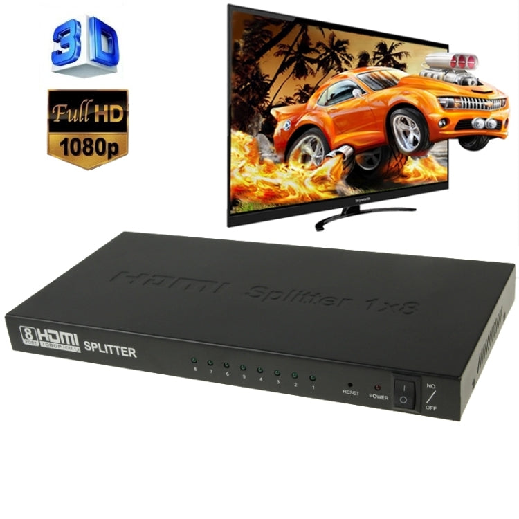 Frendorf | V1.4 Full HD 1080P 1 x 8 HDMI Verstärker Splitter, Unterstützt 3D(Schwarz)