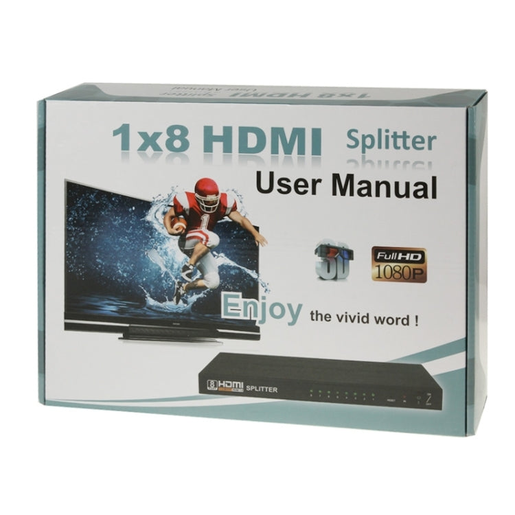 Frendorf | V1.4 Full HD 1080P 1 x 8 HDMI Verstärker Splitter, Unterstützt 3D(Schwarz)