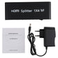 Frendorf | 1080P 1x4 HDMI Splitter, 1.4 Version, EU Stecker(Schwarz)