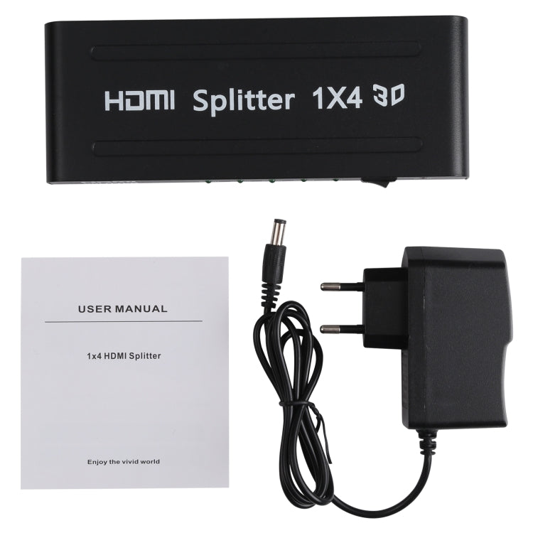 Frendorf | 1080P 1x4 HDMI Splitter, 1.4 Version, EU Stecker(Schwarz)