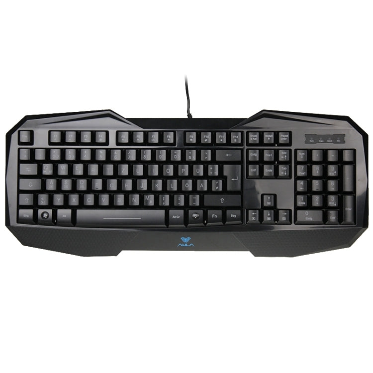 Frendorf | Aula Killing Soul Behead Series Verdrahtete USB Stille / Rutschfeste QWERTZ-Tastatur mit Blu-ray-Hintergrundbeleuchtung + 500-1000Hz Rückgabefrequenz 7D Gaming Maus Combo-Kit, Deutsche Sprache Tasten