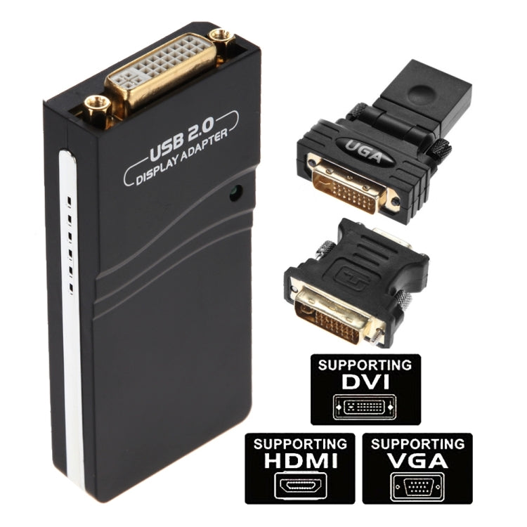 Frendorf | USB 2.0 zu VGA, DVI, HDMI Adapter, Auflösung: 1920*1080 (Schwarz)