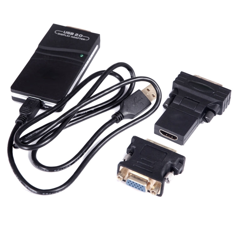 Frendorf | USB 2.0 zu VGA, DVI, HDMI Adapter, Auflösung: 1920*1080 (Schwarz)