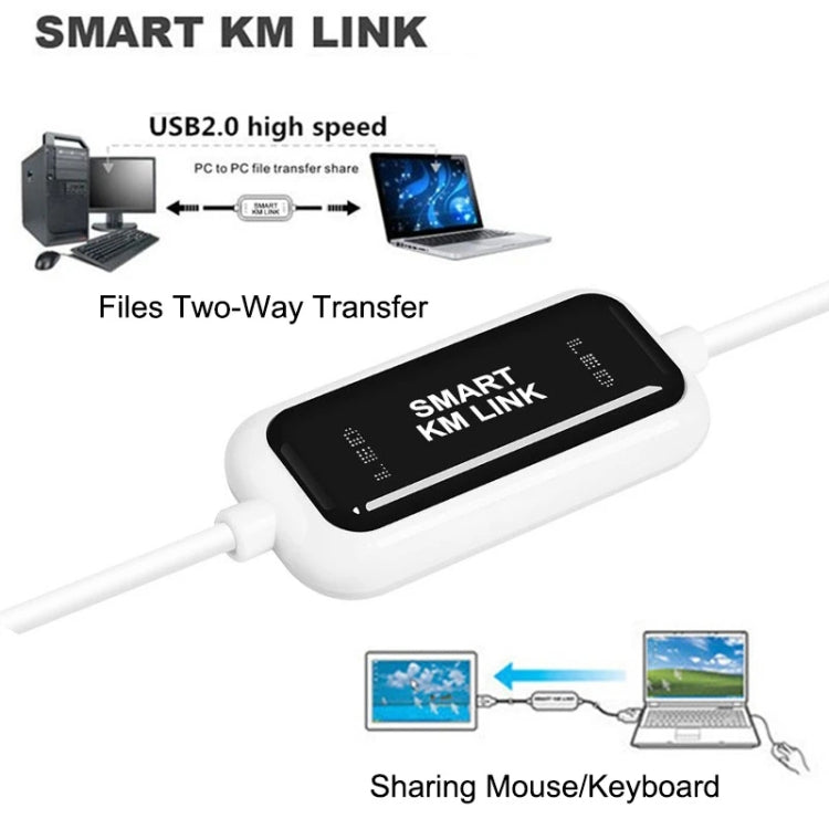 Frendorf | High Speed USB 2.0 Smart KM Link Kabel, PC zu PC Tastatur & Maus teilen, Plug and Play, Länge: 165cm