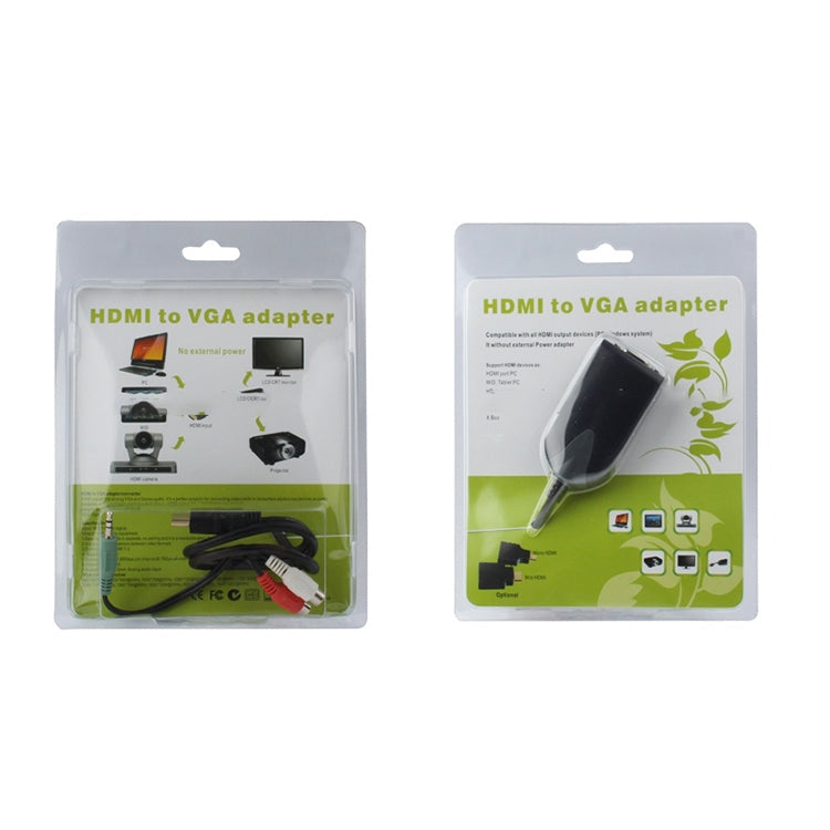 Frendorf | HDMI Male auf VGA Female Adapter mit Audiokabel (Schwarz)