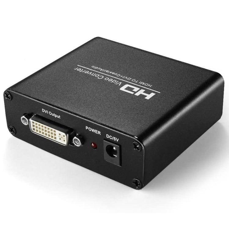 Frendorf | HDV-339 Full HD HDMI zu DVI + Digital Coax / Analog Stereo Audio Converter Adapter (Schwarz)