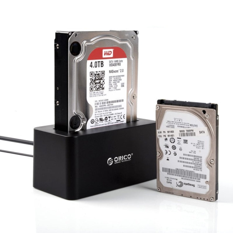 Frendorf | ORICO 6619US3 5Gbps Super Speed USB 3.0 zu SATA Festplatten-Dockingstation für 2,5 Zoll / 3,5 Zoll Festplatte (Schwarz)