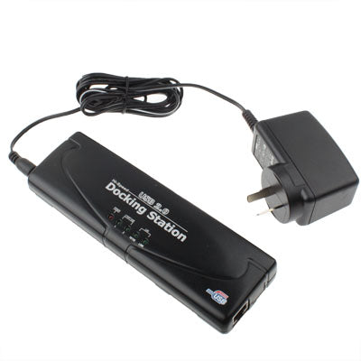 Frendorf | Hi-speed USB 2.0 Dockingstation mit 8 Anschlüssen (2xUSB 2.0 + PS2 Maus + PS2 Tastatur + RS232 + DB25 + LAN + Upstream), Schwarz(Black)