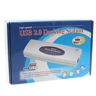 Frendorf | Hi-speed USB 2.0 Docking Station mit 8 Ports (2xUSB 2.0 + PS2 Maus + PS2 Tastatur + RS232 + DB25 + LAN + Upstream),Silber(Silver)