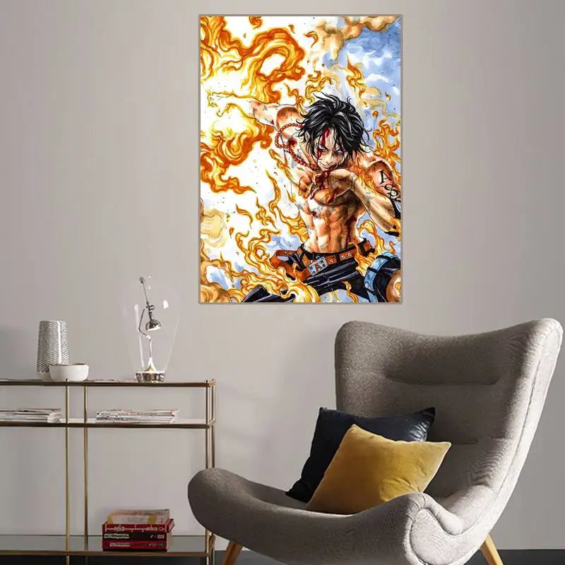 One Anime P-Piece Luffy Gear 5 POSTER Gift Home Decor Picture for Living Room Bedroom Small