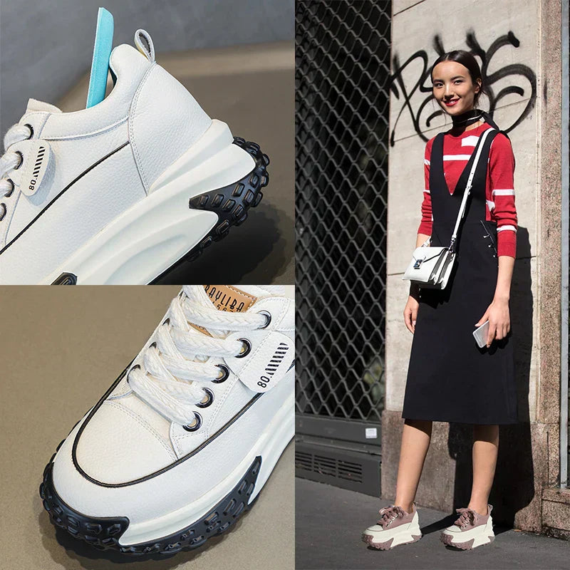Frendorf | 7 cm Plateau-Keilsneakers aus Leder