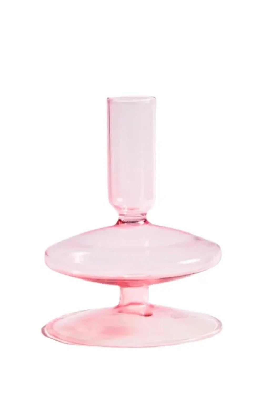 Pink Glass Taper Kerzenhalter