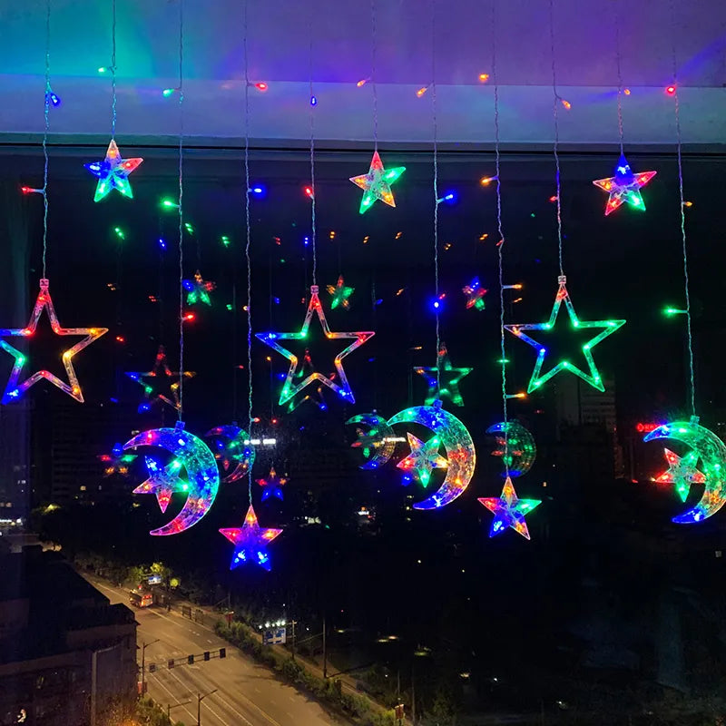 Frendorf |  Vorhang Led Mond Stern Dekoration