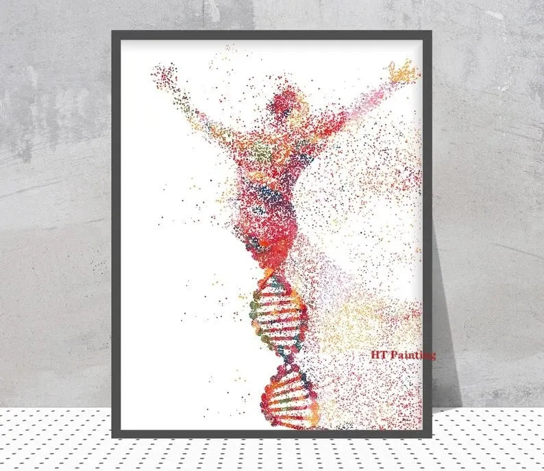 DNA-Genetic-Code-Poster, Einzelhelix-Baumdesign-Leinwandmalerei-Poster für die Wohnkultur Wohnzimmer-Wandkunst für das Schlafzimmer