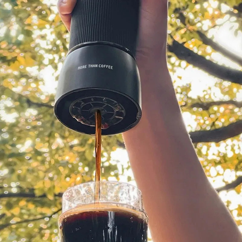 Tragbare Kaffeemaschine 18 Bar, Handdruckbetrieb, ZZUOM CM101, Kompakte Extraktion für Outdoor-Camping-Reise-Nutzung
