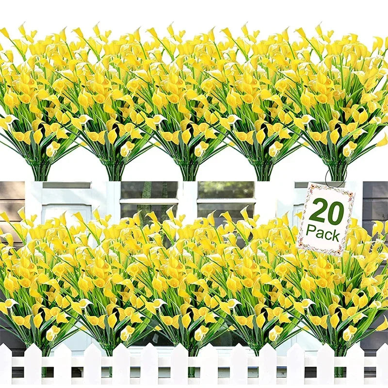 Frendorf | 20 Bündel UV-beständige Outdoor-Kunstblumen – Künstliche Plastikblumen für Zuhause, Garten und Hochzeitsdekoration