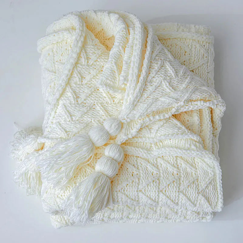 Frendorf | HeartKnit Kuscheldecke aus Chenille | Strickdesign | Für Bett & Sofa | Weich & Gemütlich