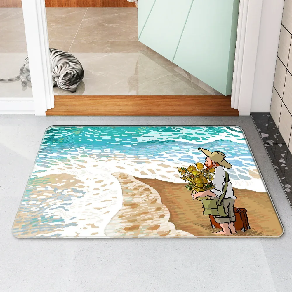 Fußmatte, Van Gogh, Nachttischmatte, Küchenteppich, Heim-Fußmatten, Eingangstür-Teppiche, Gebetsteppich, Fußmatten, Fußbad, Badezimmer-Dekoration