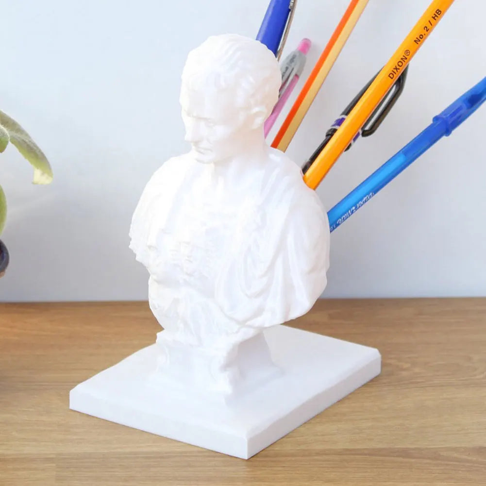 Julius Caesar Statue Stifthalter Kreative Schreibtisch Stifthalter Dekorativer Stifthalter Organizer Bleistiftbehälter für Schreibtisch