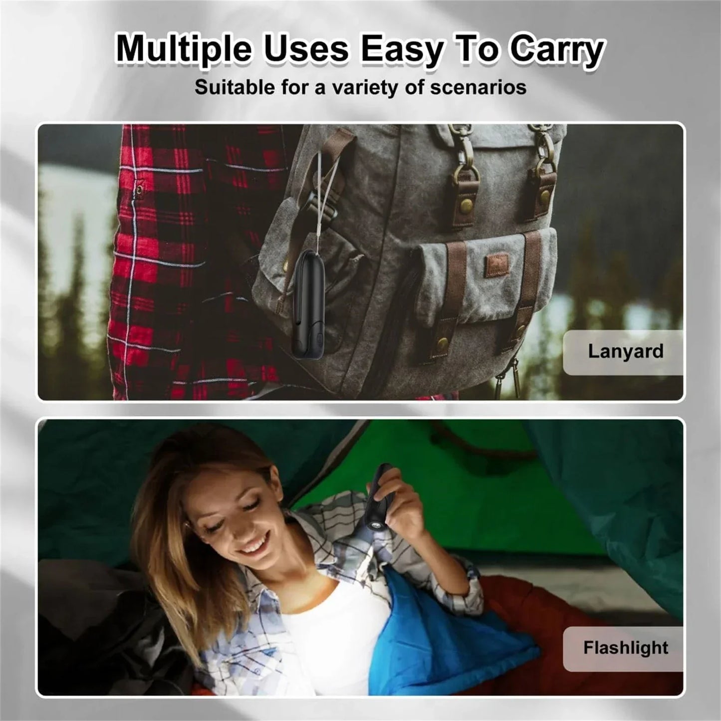 Frendorf | BreezeMate | 3in1 Mini Ventilator | Handventilator, Powerbank & LED Lampe | Kompakt & Sicher