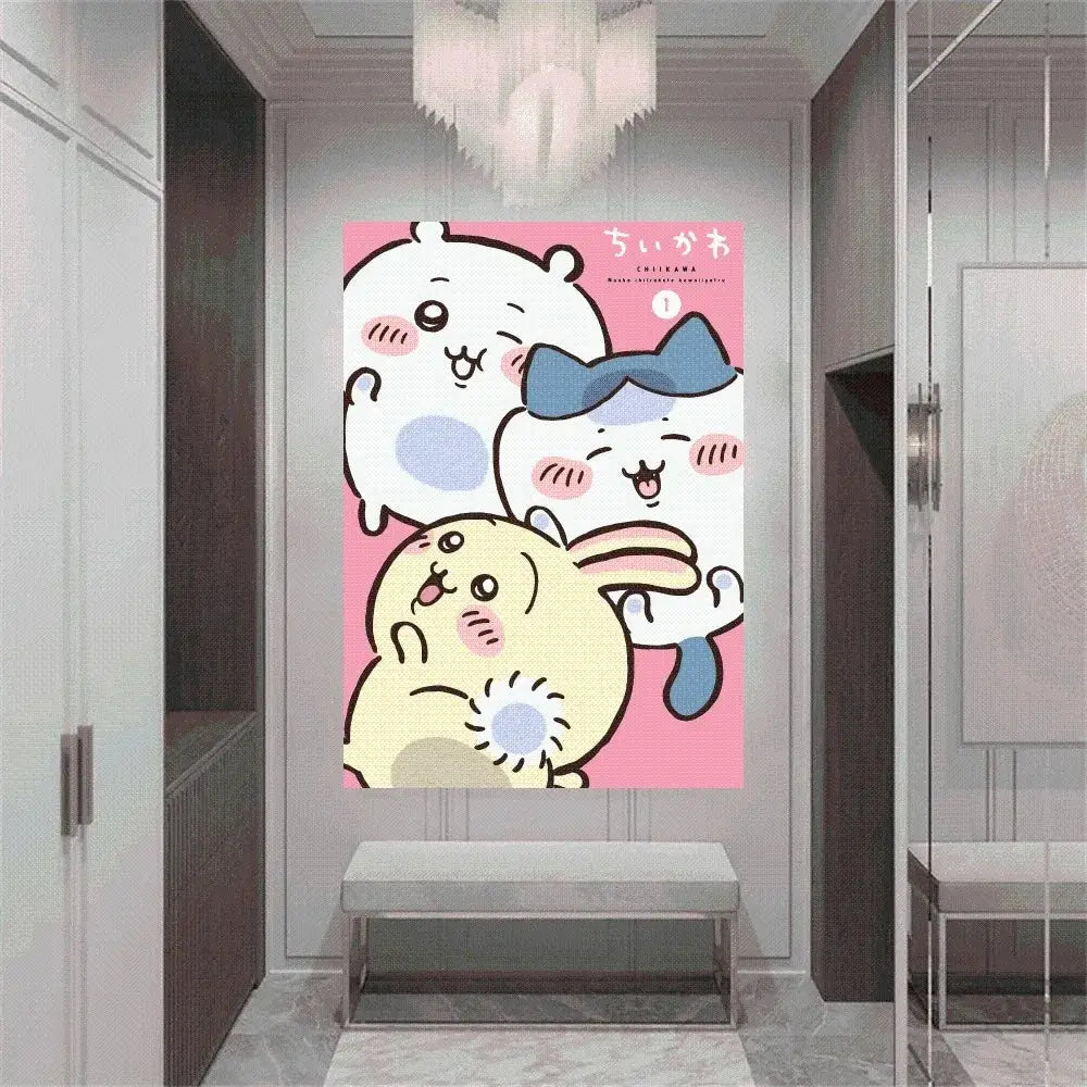Niedliches Chiikawas Poster Home Office Studium Wand Schlafzimmer Wohnzimmer Küchen Dekoration Malerei