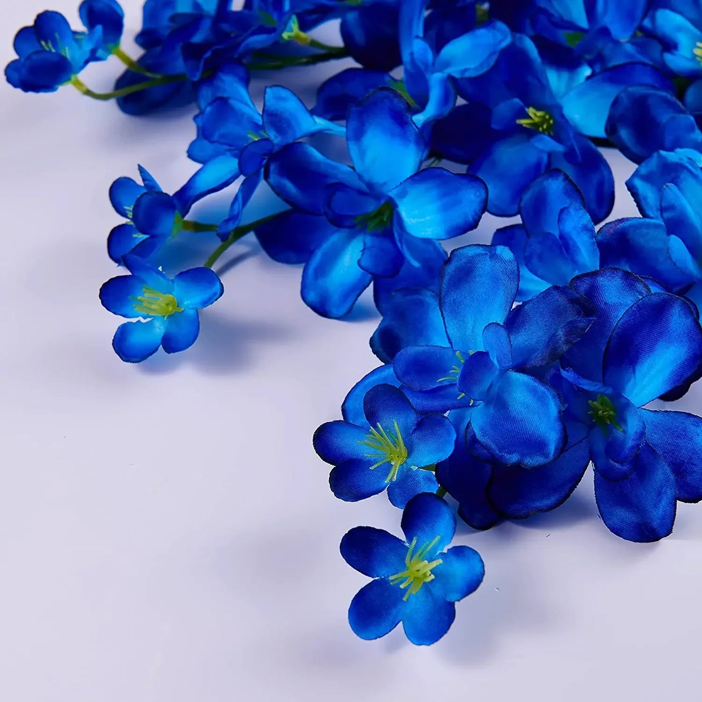 Frendorf | 10 Stück künstliche blaue Orchideenblumen mit langen Stielen – Großpackung dekorative falsche Schmetterlingsorchideen für Hochzeiten und Wohnkultur