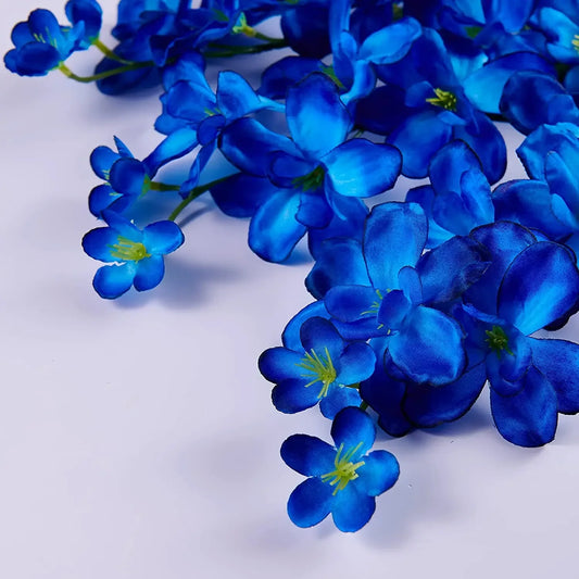Frendorf | 10 Stück künstliche blaue Orchideenblumen mit langen Stielen – Großpackung dekorative falsche Schmetterlingsorchideen für Hochzeiten und Wohnkultur