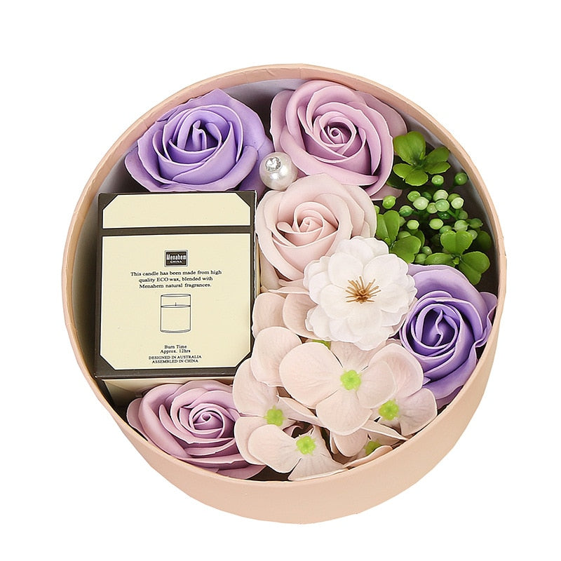 Frendorf | Künstliches Rosen Duftkerze Geschenkschachtel