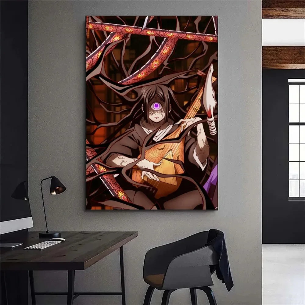 Demon Slayer Kibutsuji Muzan Kokushibou Anime Poster Gallery Prints Painting Wall Canvas Pictures Living Room Sticker