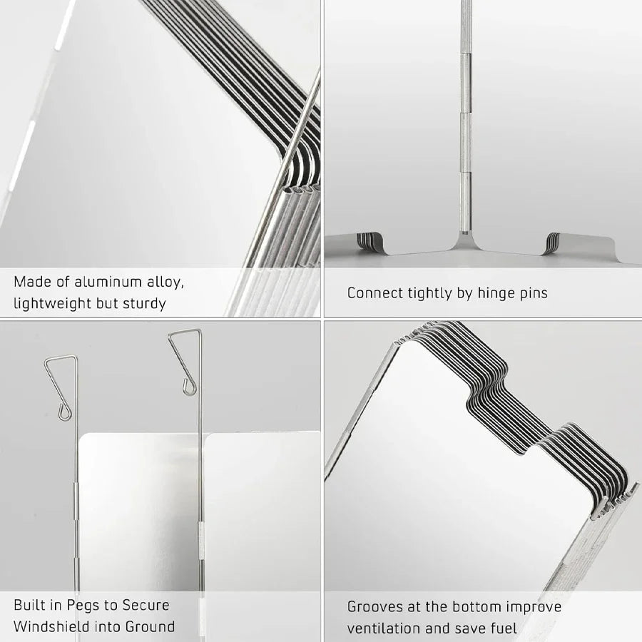 Frendorf | CampWind Flexibler Windschutz | Kompakt & Tragbar | Für Gaskocher & Outdoor-Kochen