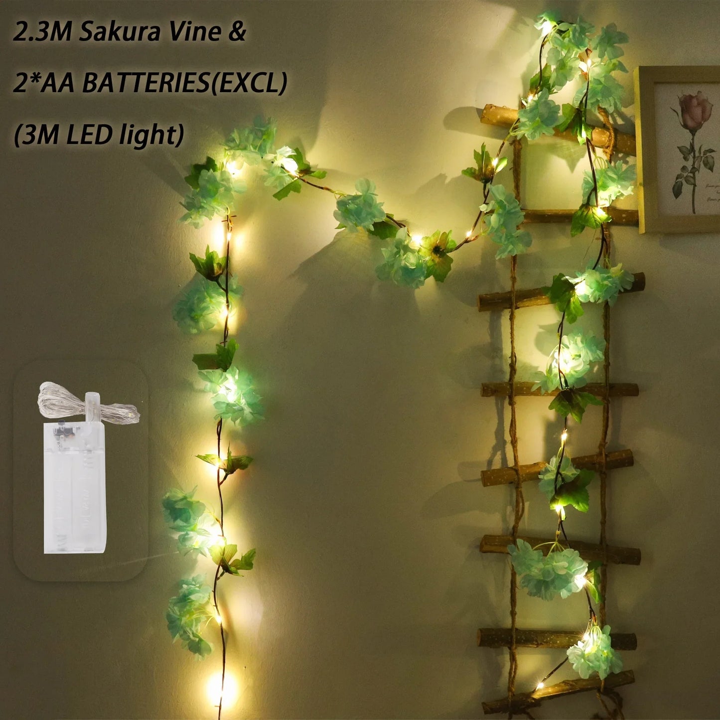 Frendorf | 180CM Künstliche Sakura Blumenranke – Hochzeitsgartenbogen, Heimparty-Dekoration, Weihnachtsbrautseidenblumen