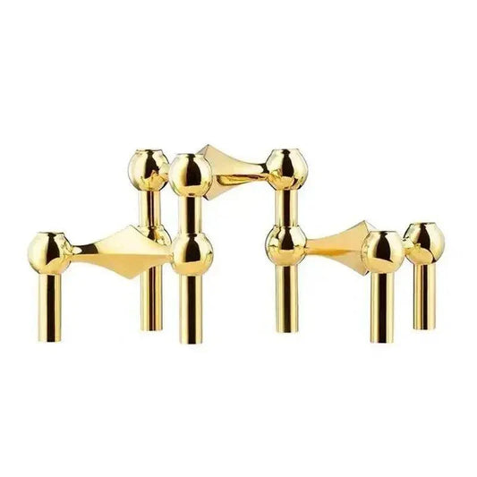 Frendorf | Moderner Molekularer Metallkerzenhalter – Nordisch-inspirierter silberner Kerzenständer für elegante Wohnkultur