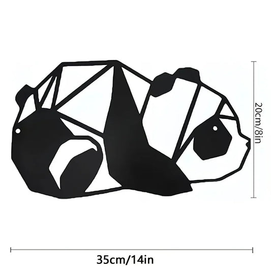 1 Stück Metall Eisen Pandas Außen Wandkunst Dekor Schwarze Metall Wandmontierte Kunst Wohnzimmer Badezimmer Schlafzimmer Wand Skulpturen Wohnkultur