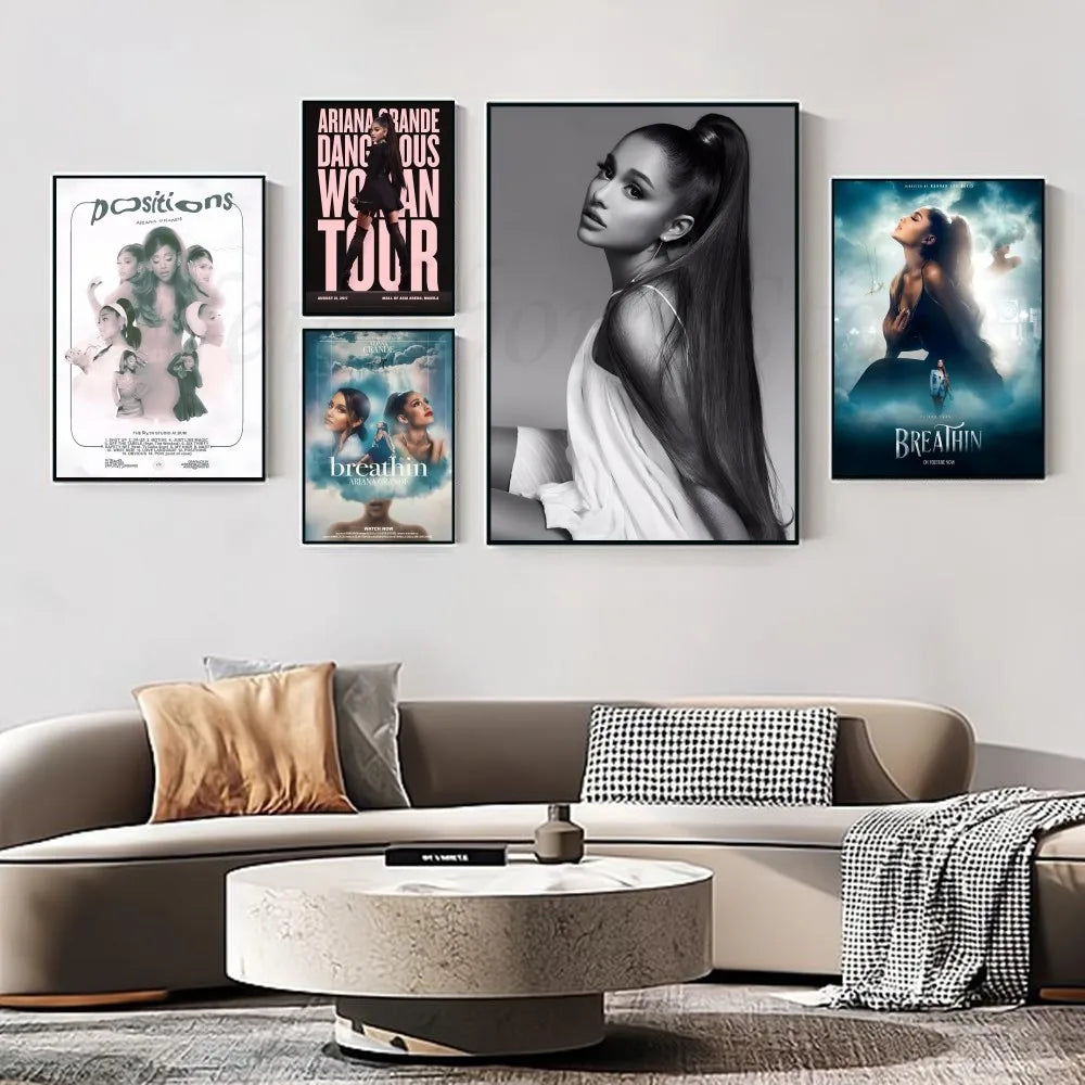 Beliebter Popsänger-Ariana Grande Poster Wandkunst Wohnkultur Zimmerdekor Digitale Malerei Wohnzimmer Restaurant Küchenkunst