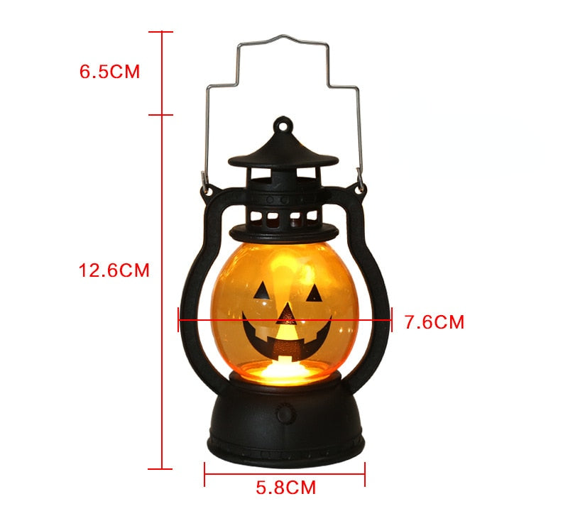 Halloween LED hängende Kürbislaterne Licht Gespenst Lampe Kerzenlicht Retro kleine Öllampe Halloween Party Heimdekoration Horror Requisiten