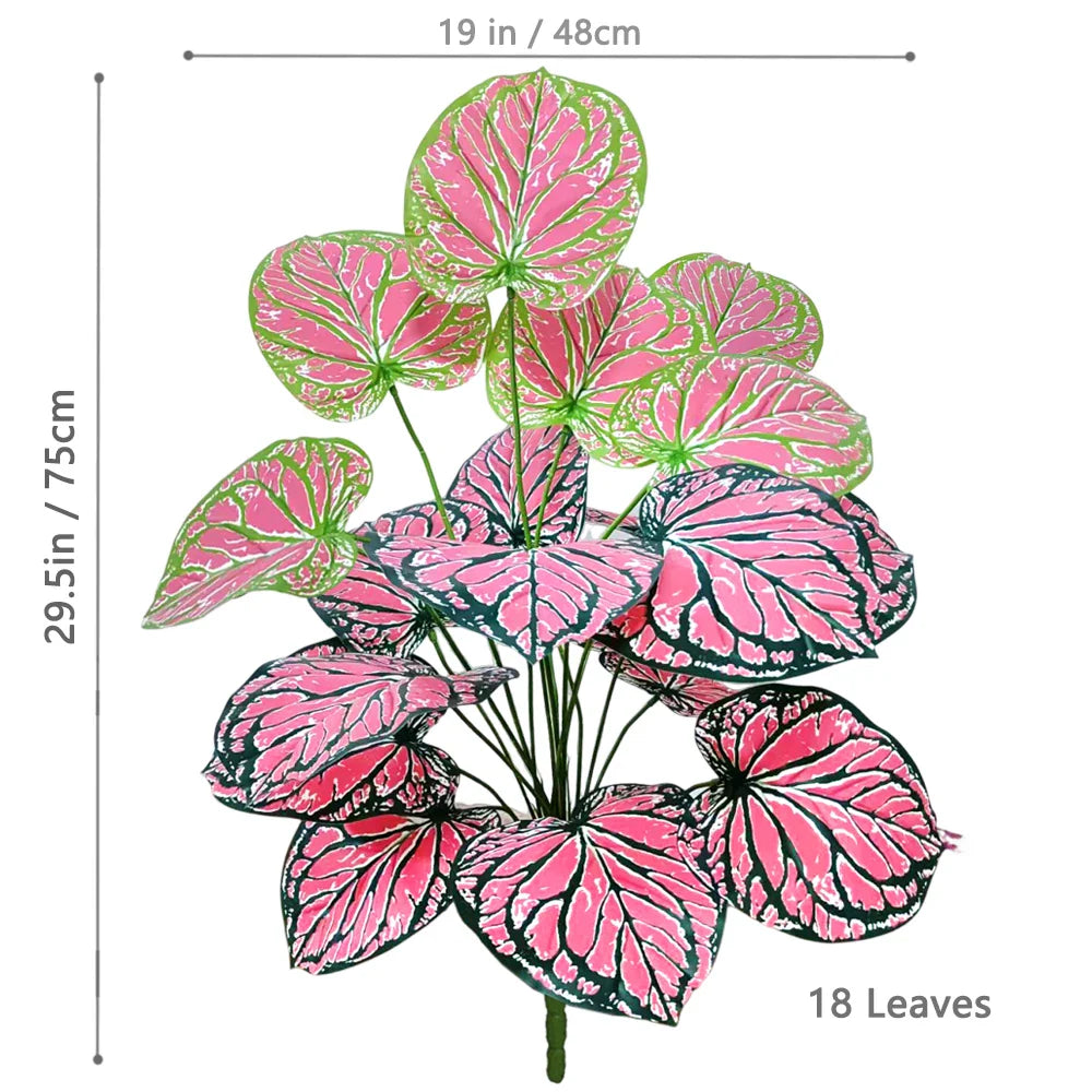 Frendorf | 105 cm Künstliche Pink Fairy Taro & Monstera Blätter – Seidentradieschen & Callalilien Dekor für Zuhause, Büro und Jubiläumsfeiern – Boden Display