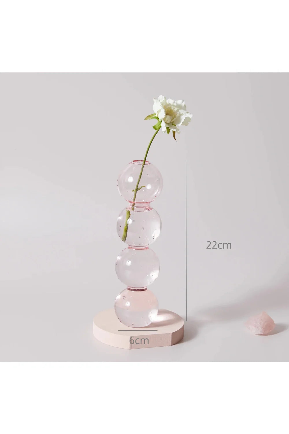 Pink Glass Taper Kerzenhalter