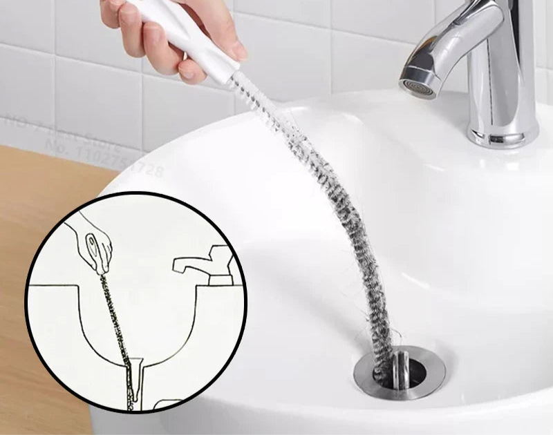 Frendorf | Drainova Rohrreiniger-Bürste | Flexibel & Wiederverwendbar | Für Bad & Küche | 45–65 cm