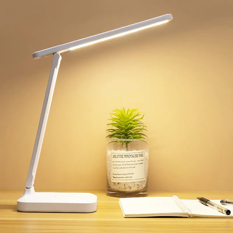 6000mAh wiederaufladbare LED Tischlampe USB 3 Farb stufenlos dimmbare Schreibtischlampe Touch faltbar augenschützendes Lese Nachtlicht