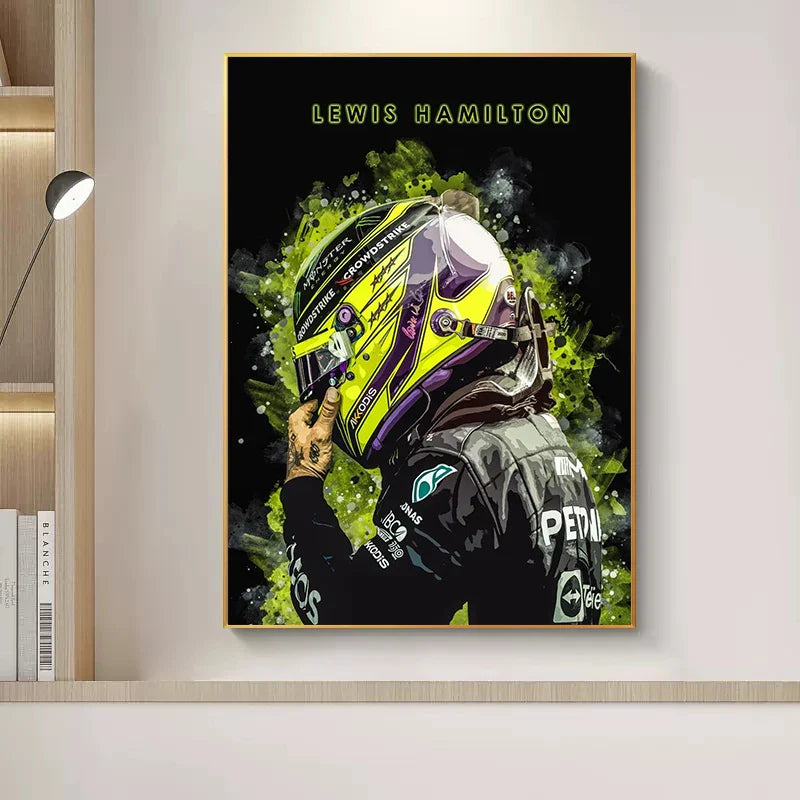 1 Stück Leinwandmalerei Schwarzer Hintergrund Fluoreszierender Helm Rot Gelb Helm Wohnzimmer Dekorationen für Home Luxus Schlafzimmer Kunst