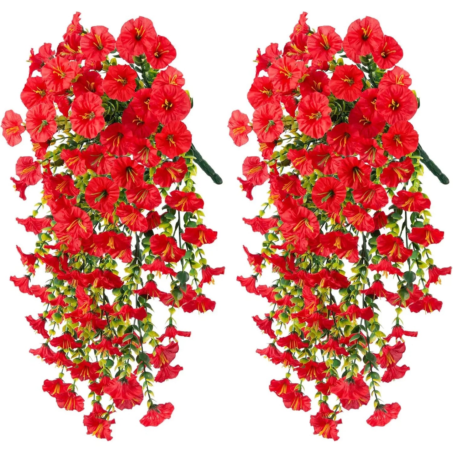 Frendorf | 2PC Künstliche Morgenranken & Eukalyptus Rattan Wanddekoration – 75cm Farb- und Lichtbeständige Kunstpflanzen für Garten, Party, Hochzeit und Wohnkultur