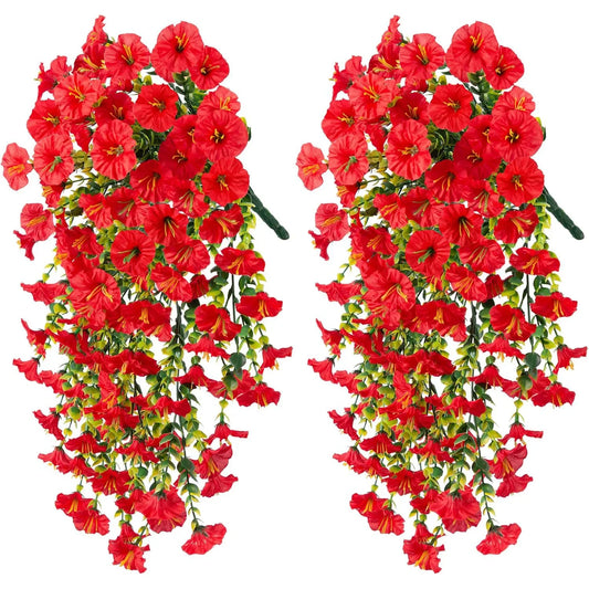 Frendorf | 2PC Künstliche Morgenranken & Eukalyptus Rattan Wanddekoration – 75cm Farb- und Lichtbeständige Kunstpflanzen für Garten, Party, Hochzeit und Wohnkultur