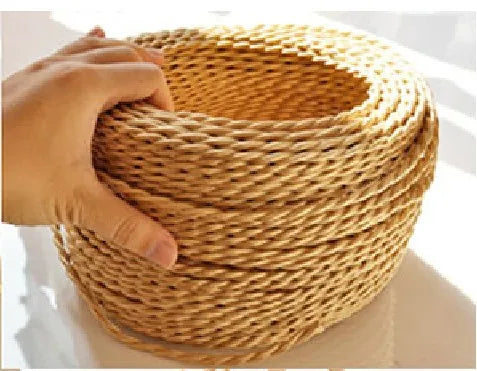 Frendorf | 3-Core Vintage-Stoff Gedrehte Elektrische Kabel – 0,75 mm² Kupferdraht für Pendelleuchten, Retro-Stil Beleuchtungskabel