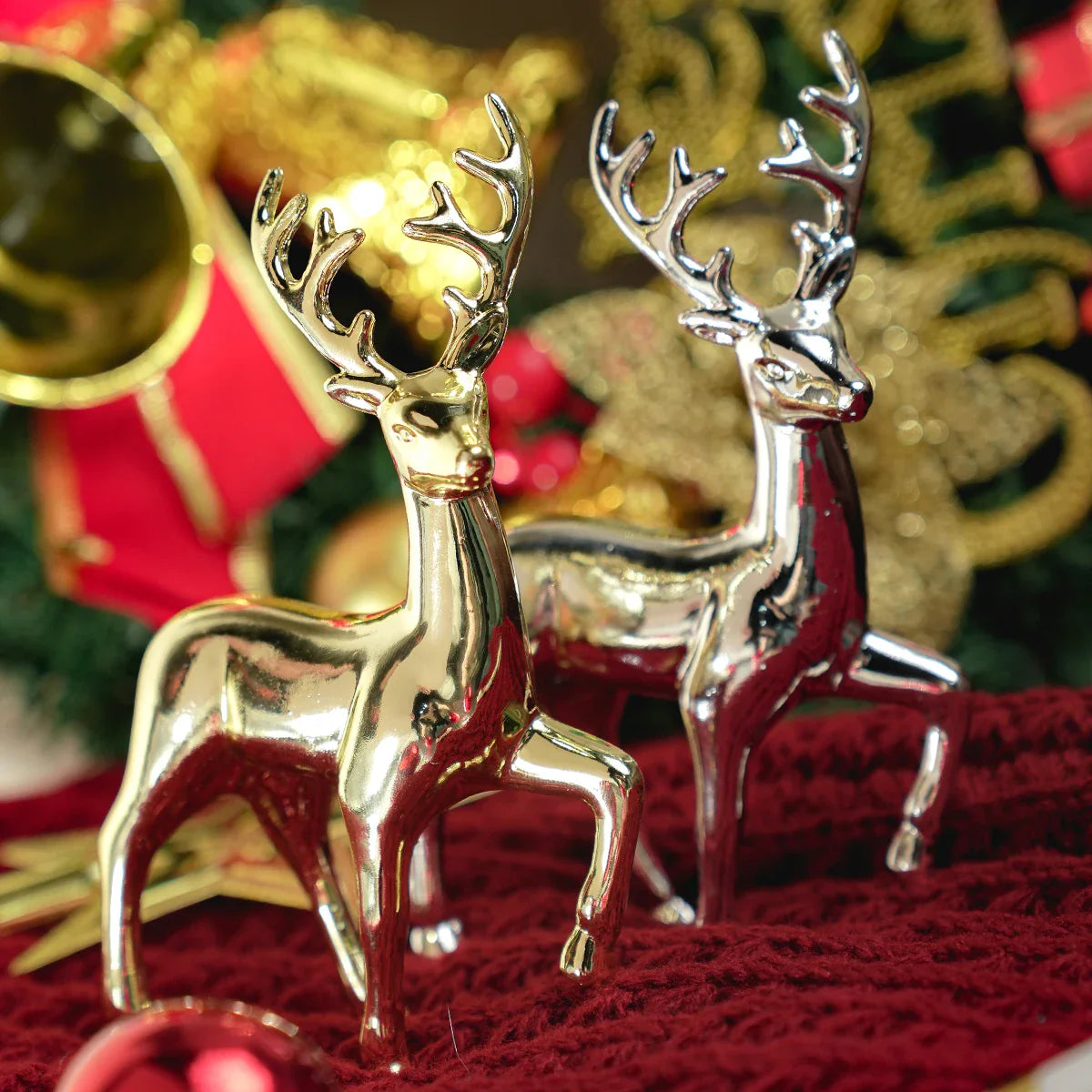 Goldhirsch Statue Rentier Figuren Harz Elch Skulptur Wohnzimmer Luxus Wohnkultur Weihnachtsdekoration Tisch Ornamente