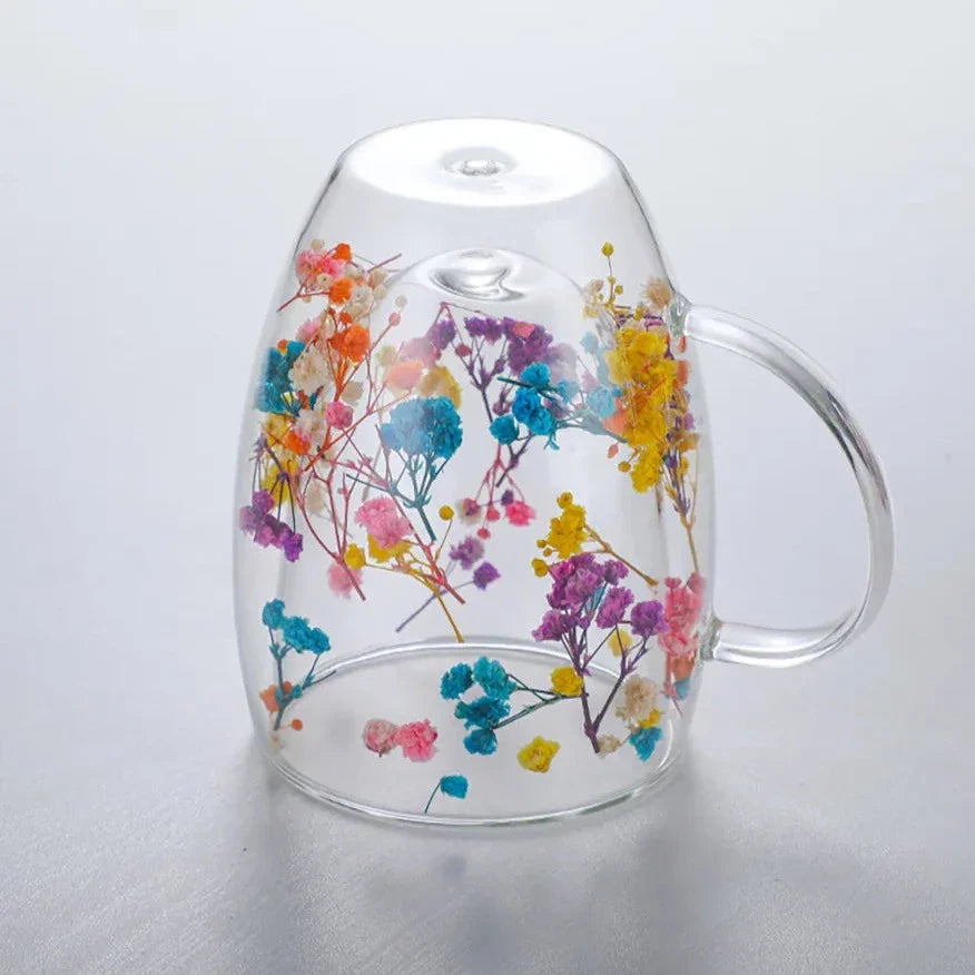 Frendorf | 2 Stück Trockenblumen Doppelt Wand Glasbecher